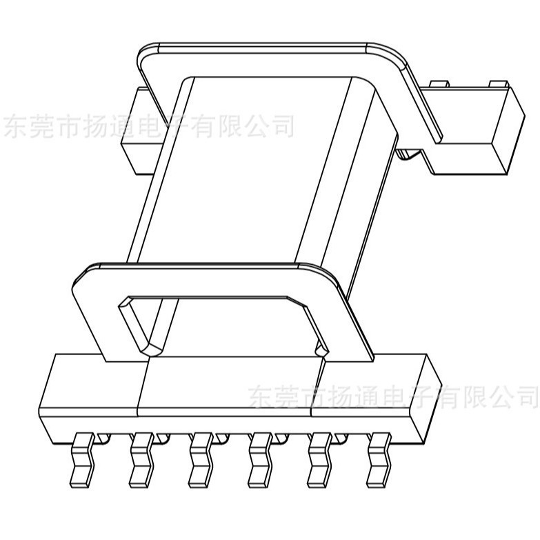 EFD25变压器骨架贴片卧式6+6排距34.5mm 2502A逆变开关稳定电源