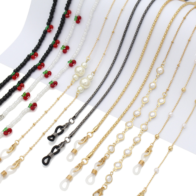 European and American Glasses Chain Women's Halter Fashion High-End Glasses Accessories Metal Pendant Pearl Ins Sunglasses Lanyard European and American Glasses Chain Women's Halter Fashion High-End Glasses Accessories Metal Pendant Pearl Ins Sunglasses Lanyard