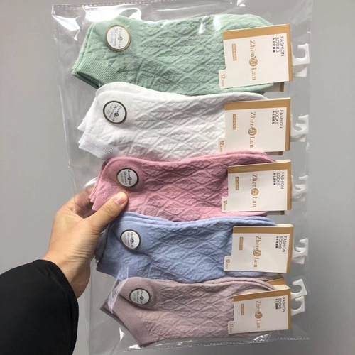 Wholesale spring and summer Zhuji socks, girls' short socks, Korean women's socks, boat socks, can be packaged independently, women's short cotton socks