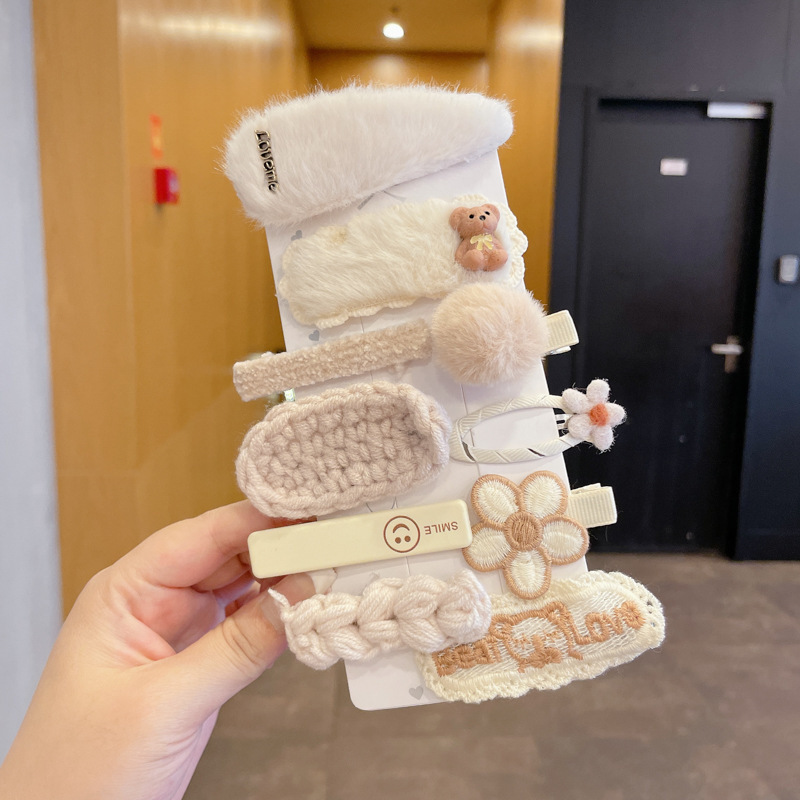 夏季儿童毛绒发卡侧边夹小香风头饰女童不伤发高级感可爱发夹|undefined