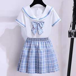 女童夏季套装裙海军领新款儿童jk水手制服裙学院风两件套中小学生