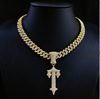 Golden line big metal sword, men's pendant hip-hop style with accessories, necklace, suitable for import, new collection