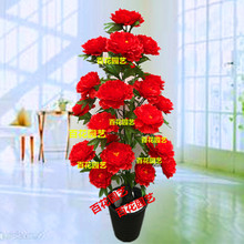 假花牡丹树仿真花落地套装塑料装饰花大型植物客厅盆栽景牡丹.