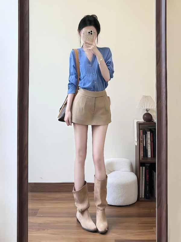 套装女2025秋季法式设计感小众衬衫上衣高腰显瘦包臀半身裙两件套|undefined