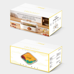 Multifunctional Electric Hot Pot Home Steam Fry Combined Two-in-One Electric Fry Pan Non-stick Ceramic Electric Cooking Pot Small Appliance Wholesale