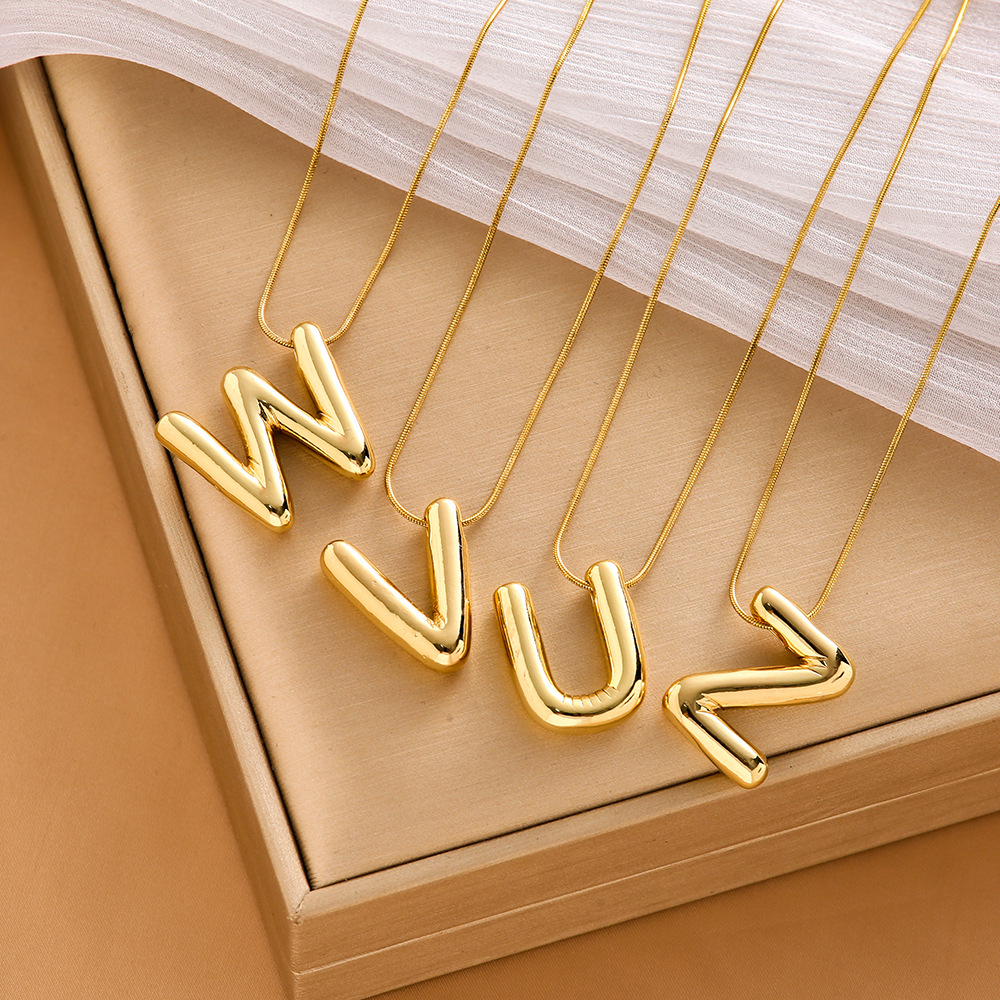 1 Piece Quantity Daily Occasion Wholesale Jewelry Elegant Letter Titanium Steel Pendant Necklace