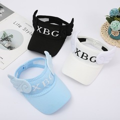 韓版夏季兒童帽子翅膀耳朵空頂帽男女寶寶夏天棒球帽針織帽子批發