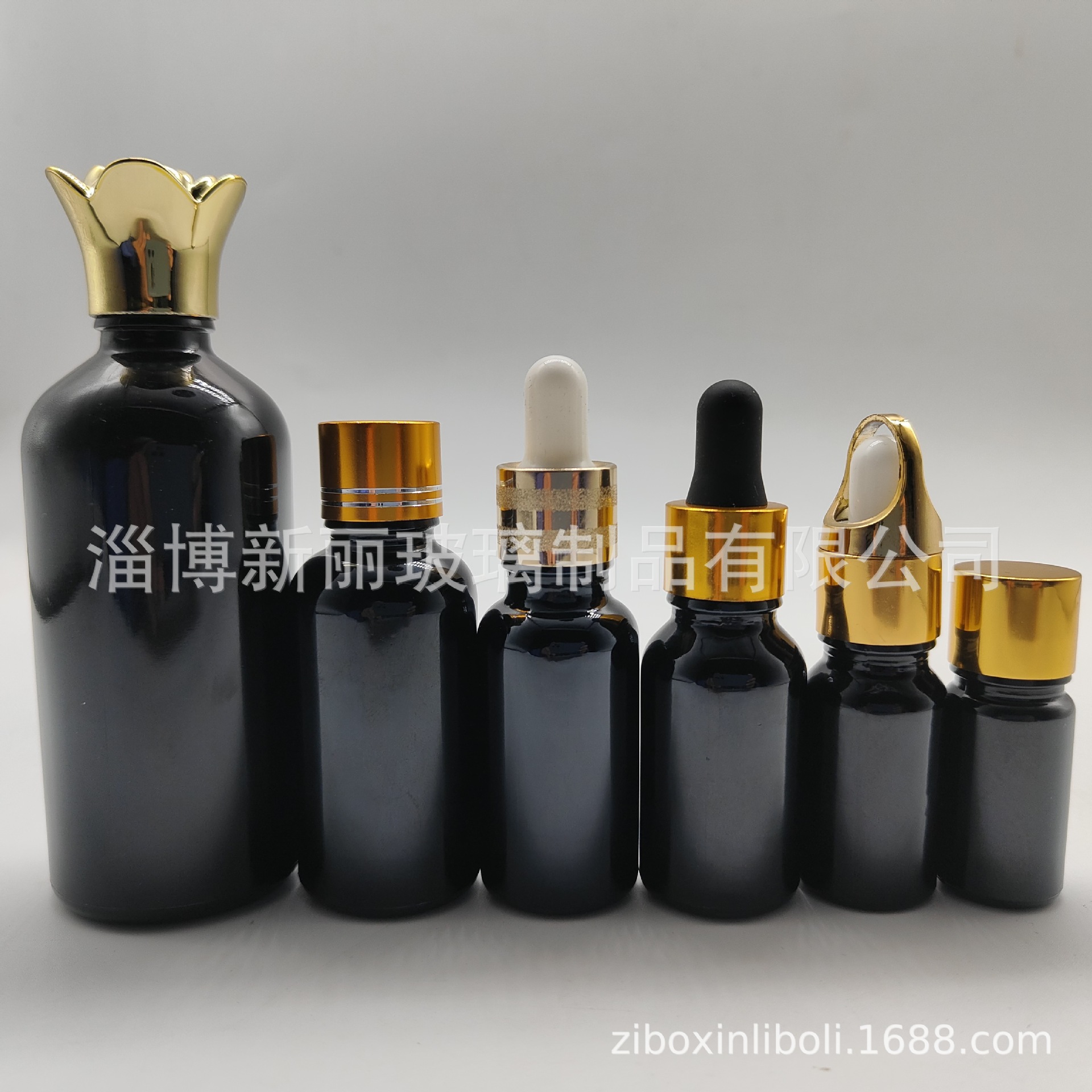 工厂直销 璀璨黑玻璃精油瓶  精油分装玻璃瓶 玻璃分装瓶