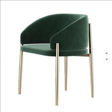 设计师北欧轻奢不锈钢酒店餐椅接待售楼处咖啡厅布艺靠背软包椅子