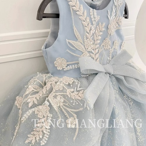 六一儿童节星空艾莎公主裙周岁生日演出走秀主持钢琴表演女童礼服