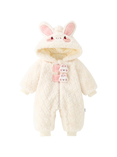 DUUDUU Bunny Girl Baby Onesie Autumn/Winter Thick Fleece Pajamas Climbing Suit Grade A Newborn and Baby Clothes