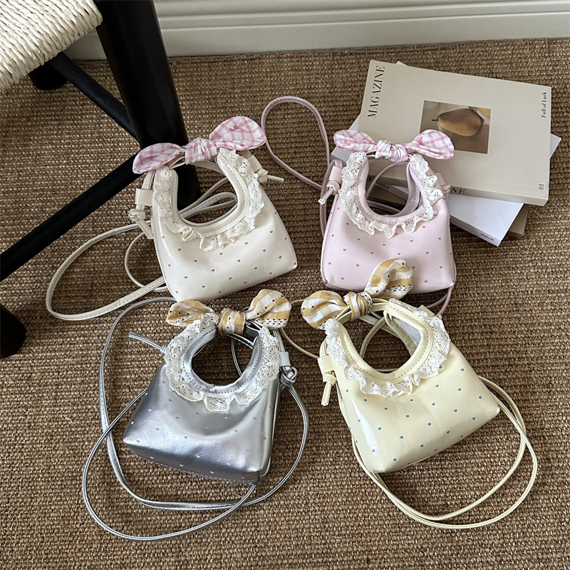 Children's bag Korean style cute lace mini handbag fashionable versatile stylish parent-child shoulder crossbody bag for girls