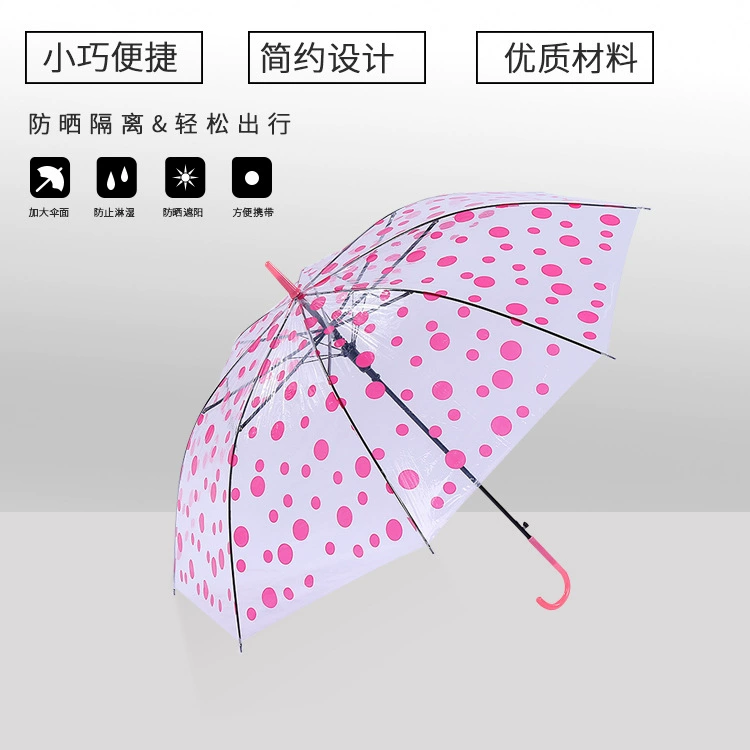 Новый полный автоматический прозрачный зонт 8-костяной Творческий длинная ручка прямой Полюс зонтик рекламные подарки могут быть напечатаны логотип волна прозрачный зонтик