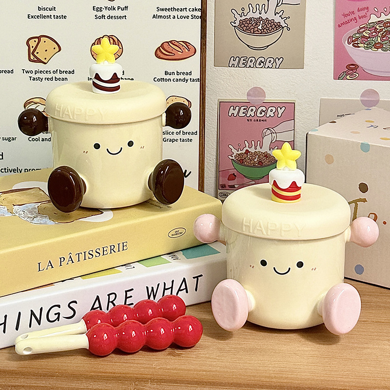 Taza linda taza de cerámica taza de regalo de mano taza de agua taza de pareja casera regalo de cumpleaños niña regalo del día del maestro