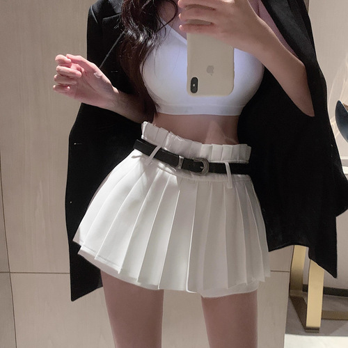 Floral skirt + belt pleated skirt JK uniform skirt half skirt spring summer autumn winter belt short skirt for women trendy