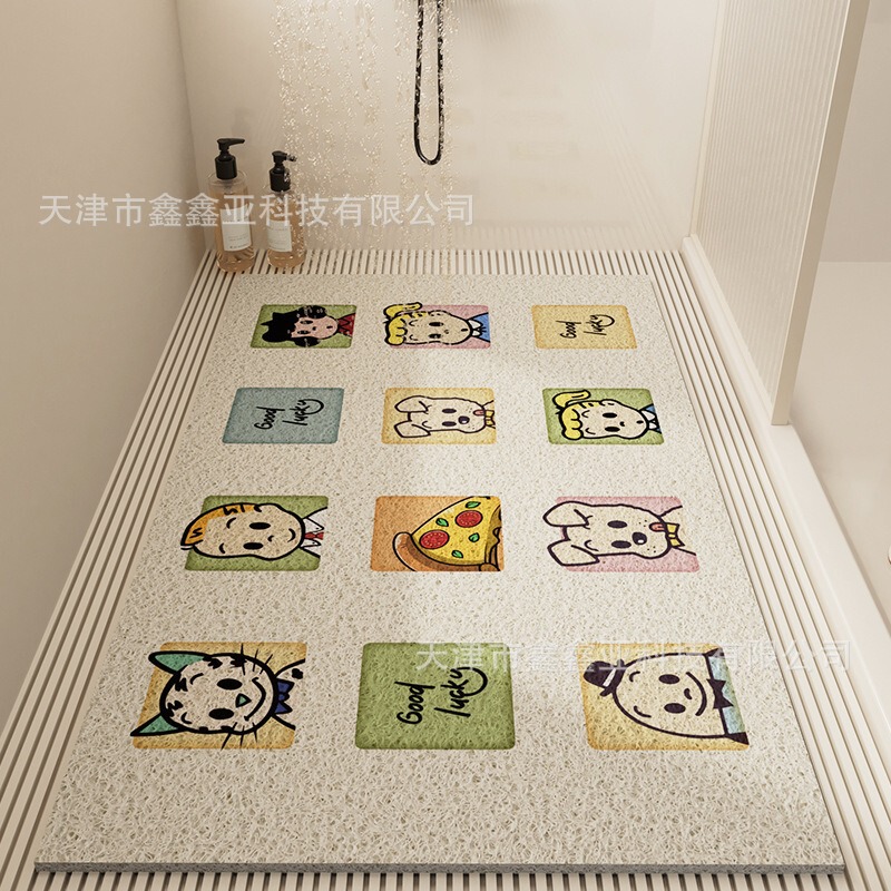 Cartoon Style Household Bathroom Wire Ring Anti-Slip Floor Mat Bathroom Kitchen Entrance Anti-Fall and Stain-Resistant Cut Out Drain Mat Cartoon Style Household Bathroom Wire Ring Anti-Slip Floor Mat Bathroom Kitchen Entrance Anti-Fall and Stain-Resistant Cut Out Drain Mat