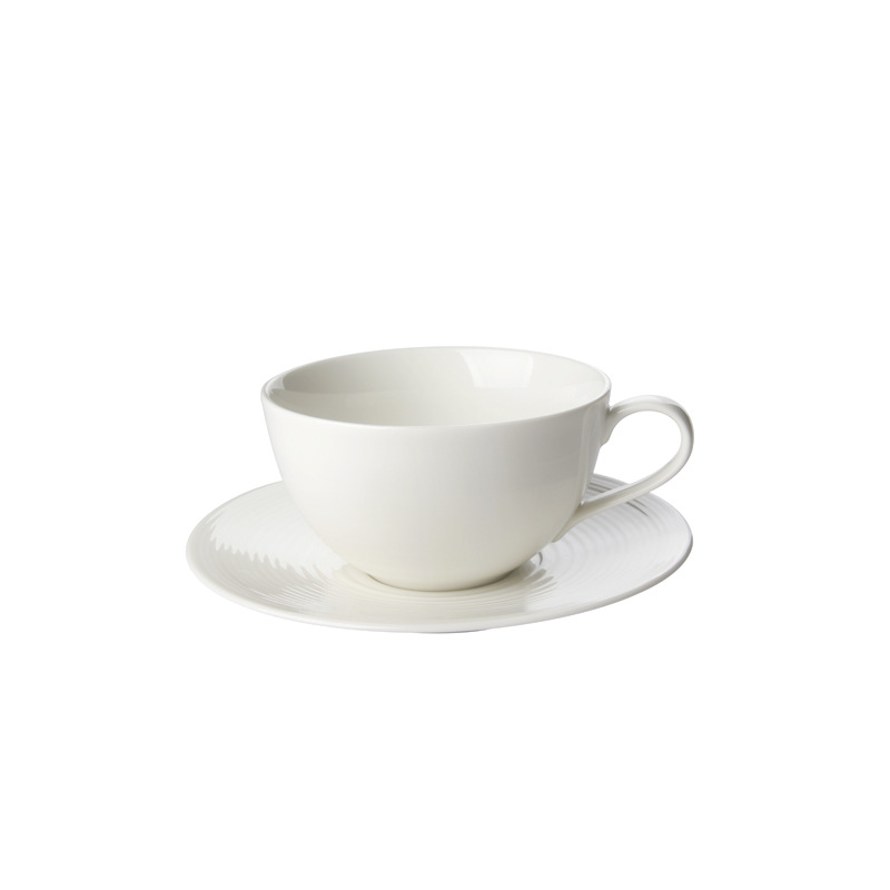 Porcelana Real Británica Gran taza de café con platillo mañana taza de té taza de leche taza capuchino Garland taza de café
