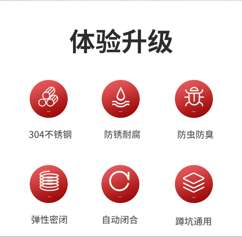 Toilet odor prevention and clogging device 304 stainless steel squat toilet odor prevention and clogging wonder, toilet bowl, bathroom squat toilet cover Item Picture