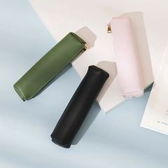 新商品シンプル革筆袋大学生鉛筆袋大容量文房具袋日系風ins収納袋