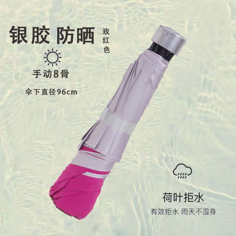 雨伞太阳伞防晒黑胶防紫外线遮阳伞男女晴雨两用自动折叠雨伞大号|undefined