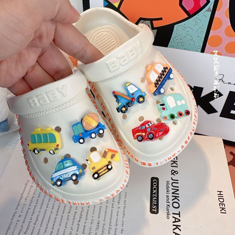 Children's Car Slippers Boys Engineering Car Cave Shoes Handsome Summer Outwear Fashion Kids Men's Men's Style