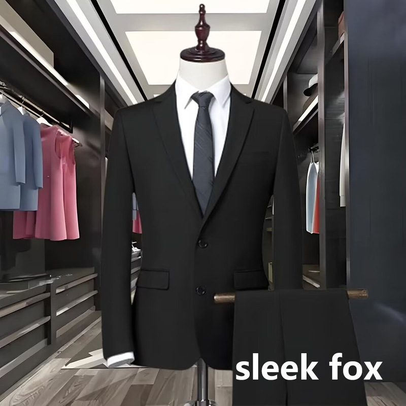 Men's Business Professional Work Meeting Interview Recruitment Formal Wear Slim Fit Suit with Drape Effect, Wrinkle-Free Trendy Blazer