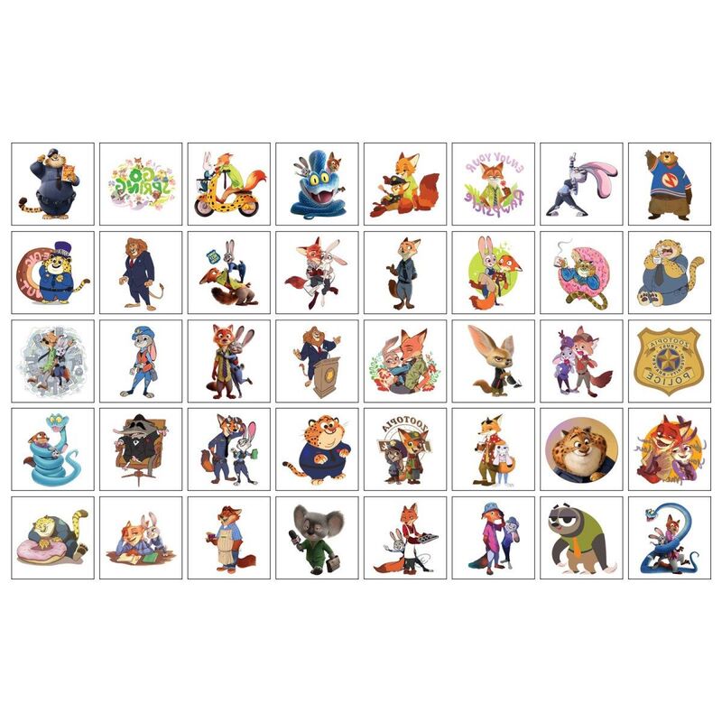 Judy Hopps Zootopia 2 Tattoo Stickers Cute Rabbit Fox Movie-Style Small Animal Temporary Stickers