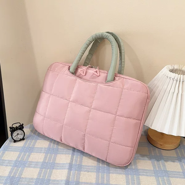 2025 New Model 14inch Casual Cute Thickened Laptop Bag for Women, Large Capacity Portable Notebook Computer Bag