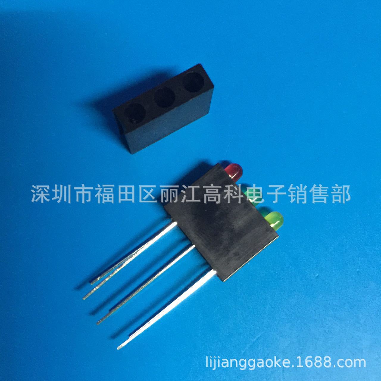 90度角方孔灯柱 LED灯柱 3MM双孔方形座 2F灯座 二孔塑胶灯座