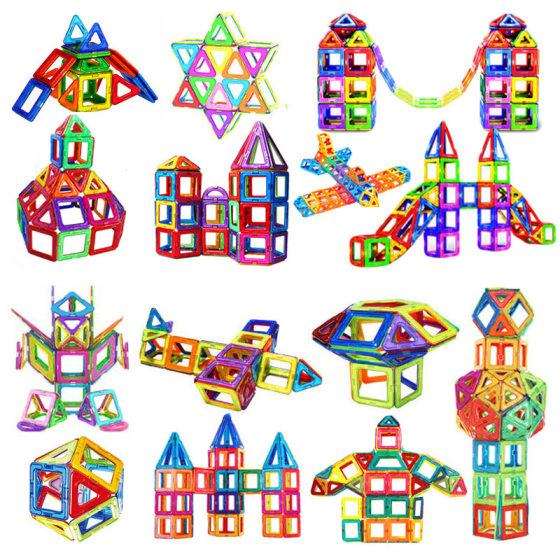 Medium magnetic sheet supplement children's magnet magnetic building blocks large full magnetic color window magnetic sheet parts cross-border