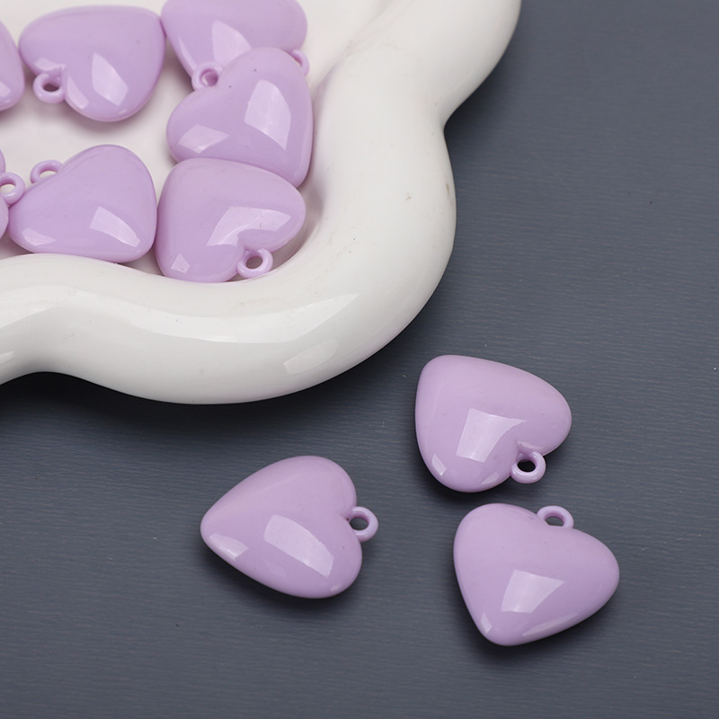 31 * 32mm acrílico brillante pintura galvanizado UV amor colgante pintura horneada colgante de corazón de melocotón brillante pendientes bolsas colgantes joyas