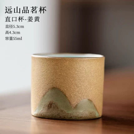 Yuanshan Black Pottery Pin Cup Ceramic Hand -painted Mountain -shaped Tea Square Kung Fu Little Tea Cup Zen Single Cup Master Cup Tea Cup