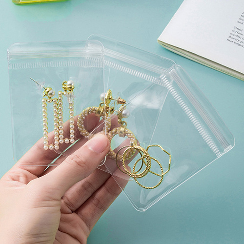 Jewelry box wholesale anti-oxidation household PE film earrings earrings necklace rings transparent storage bag jewelry box