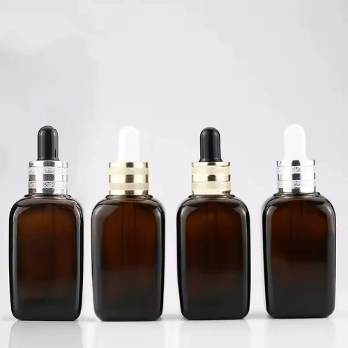 Новый чайный цвет 100ml сыворотка сырая капельница бутылка коричневая стеклянная бутылка с оттиснением 20ml квадратная эфирное масло пустая бутылка