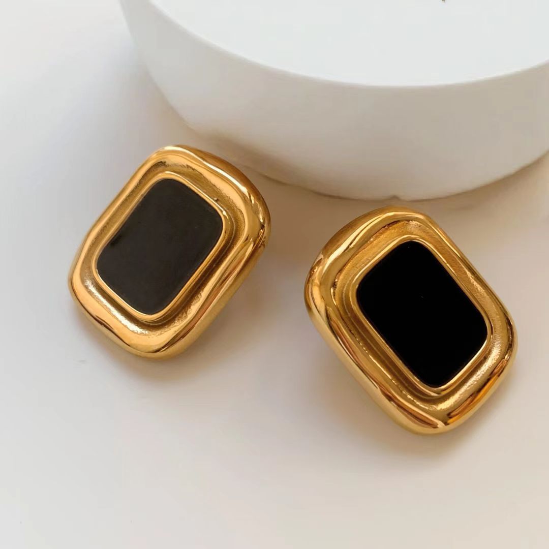 European and American fashion titanium steel earrings niche luxury high-end earrings stainless steel earrings earrings cross-border jewelry