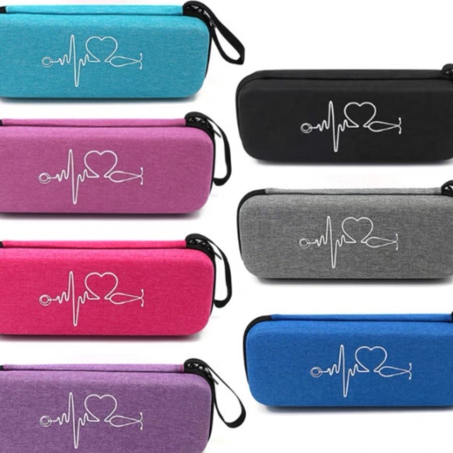 Bolsa de almacenamiento de estetoscopio de carcasa dura de eva transfronteriza, caja de almacenamiento de estetoscopio de corazón fetal multifuncional a prueba de caídas portátil para mujeres embarazadas