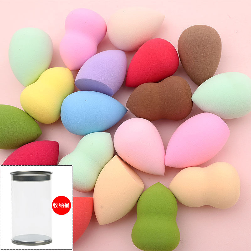 Venta directa de fábrica cáscara de huevo belleza huevo no comer polvo súper suave en caja soplo de polvo húmedo y seco de doble uso maquillaje esponja maquillaje huevo