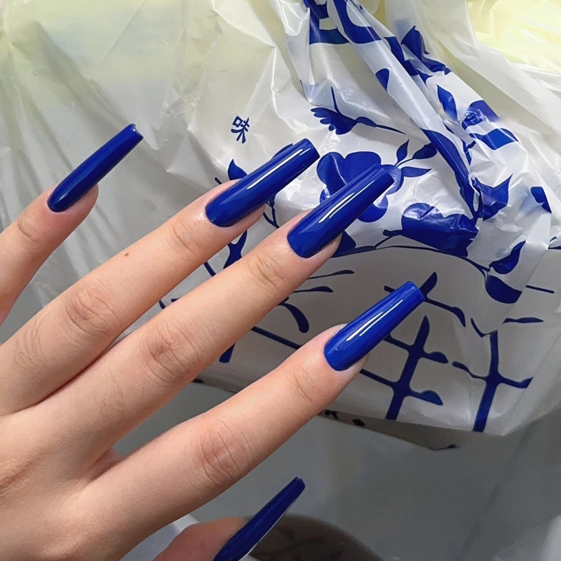 CS-285 Long T Blue False Nails Summer Spice Girls Advanced Klein Blue White 24 Pieces Wearing Nail Pieces Batch CS-285 Long T Blue False Nails Summer Spice Girls Advanced Klein Blue White 24 Pieces Wearing Nail Pieces Batch