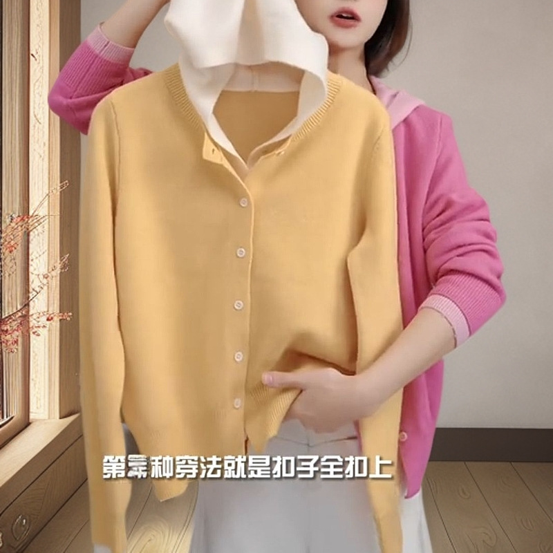 【针织衫】春秋款时尚减龄百搭设计感假两件长袖连帽针织衫99339|undefined