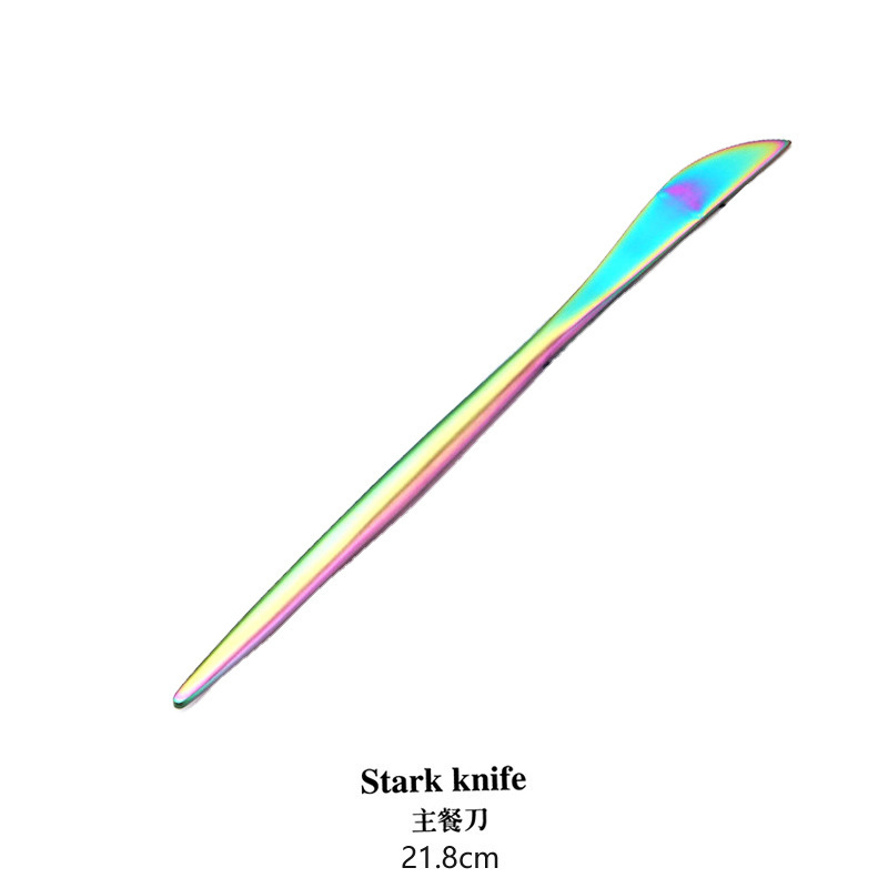 Traje de vajilla de acero inoxidable portugués transfronterizo cuatro piezas principales celebridad de Internet vajilla occidental pintura para hornear cuchara de café cuchillo de carne y tenedor