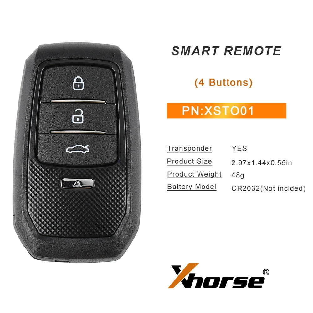 Xhorse [XSTO01适用于4键丰田遥控汽车钥匙 VVDI2/VVDI KEY TOOL M]