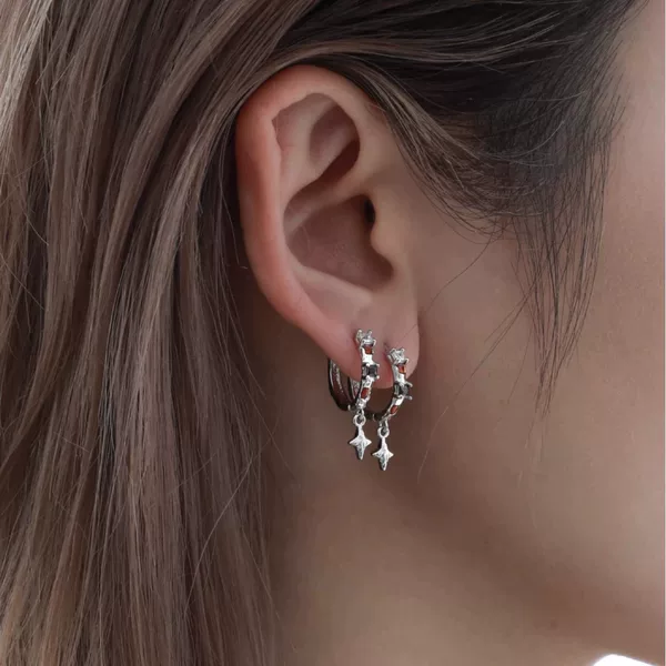 1Stxulie Maillard Earrings Niche Design High-End Retro Hot Girl Diamond-Encrusted Earrings for Women