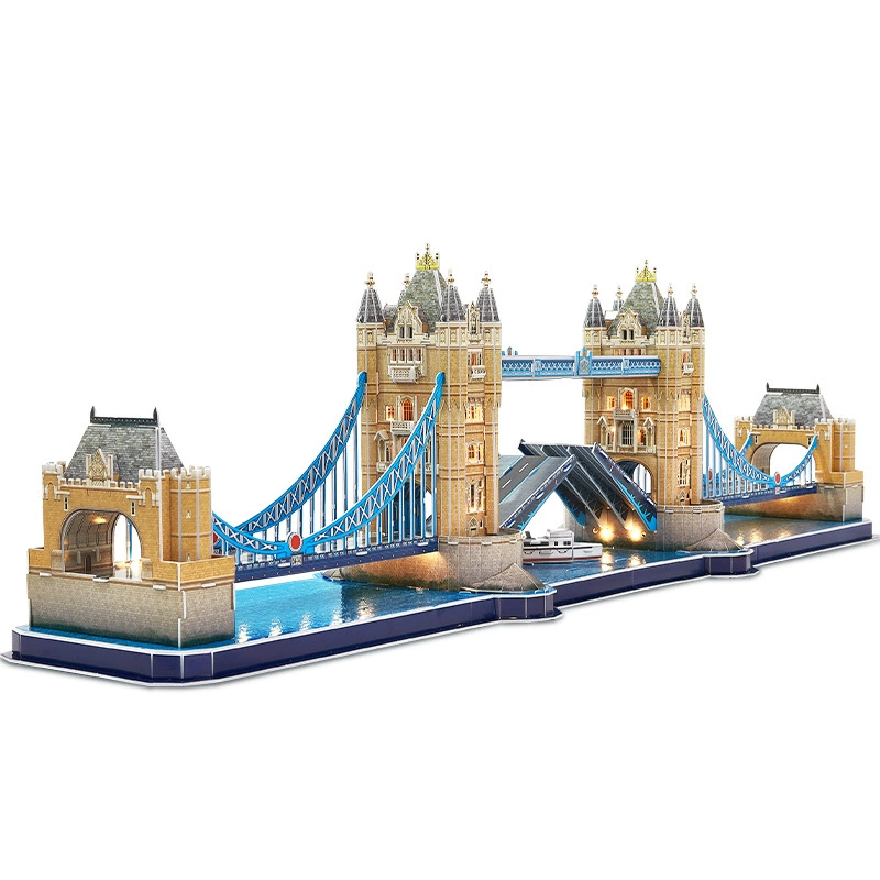 Cube 3D Трёхмерная бумажная модель сборки LED световое издание London Tower Bridge Twin Bridge Model Toys