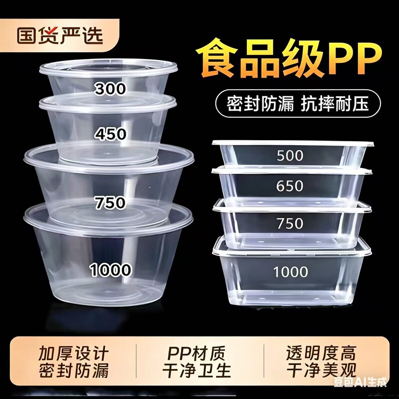 Round 1000ml Disposable Lunch Box Lunch Box Take-out Packaging Box PP Plastic Lunch Box Thickened Rectangle Box Round Soup Bowl Round 1000ml Disposable Lunch Box Lunch Box Take-out Packaging Box PP Plastic Lunch Box Thickened Rectangle Box Round Soup Bowl