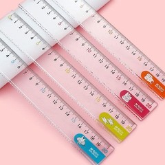 朝光ARL96127拉兎波線直尺15/20cm透明プラスチック学生専用直尺