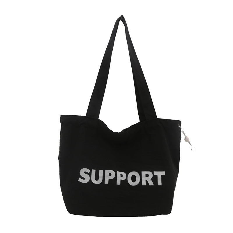 letras coreanas bolsas de lona para mujeres 2024 otoño nuevo relajado bolsas de clase de estudiantes universitarios de gran capacidad bolsas de nylon