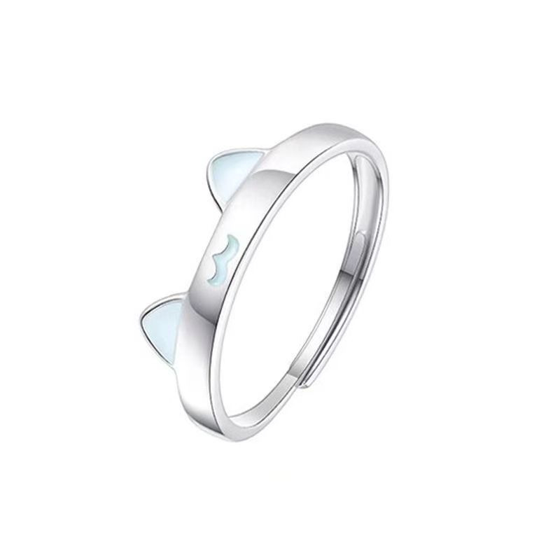 Cat Fish Love Cat Head Ring