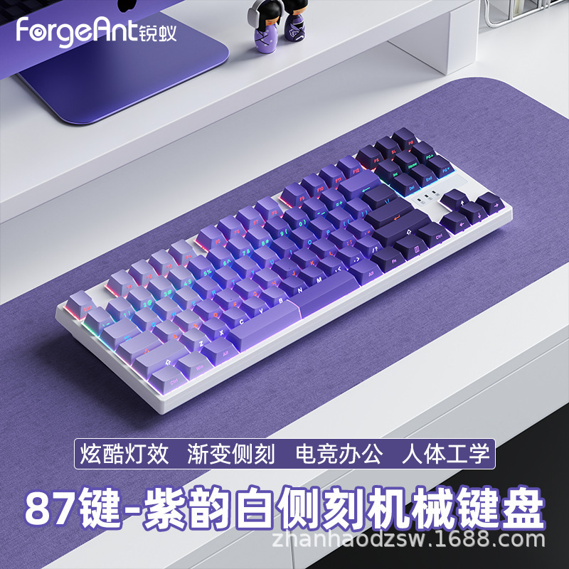 鋭蟻A87側刻機械キーボード全キー87キーホットプラグ電気ゲームオフィス混光コンピュータ周辺機器|undefined