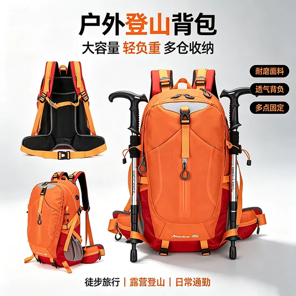 Cross-Border New Product Large-Capacity Mountaineering Bag Outdoor Sports Multi-Functional Lightweight Backpack Unisex Hiking Backpack