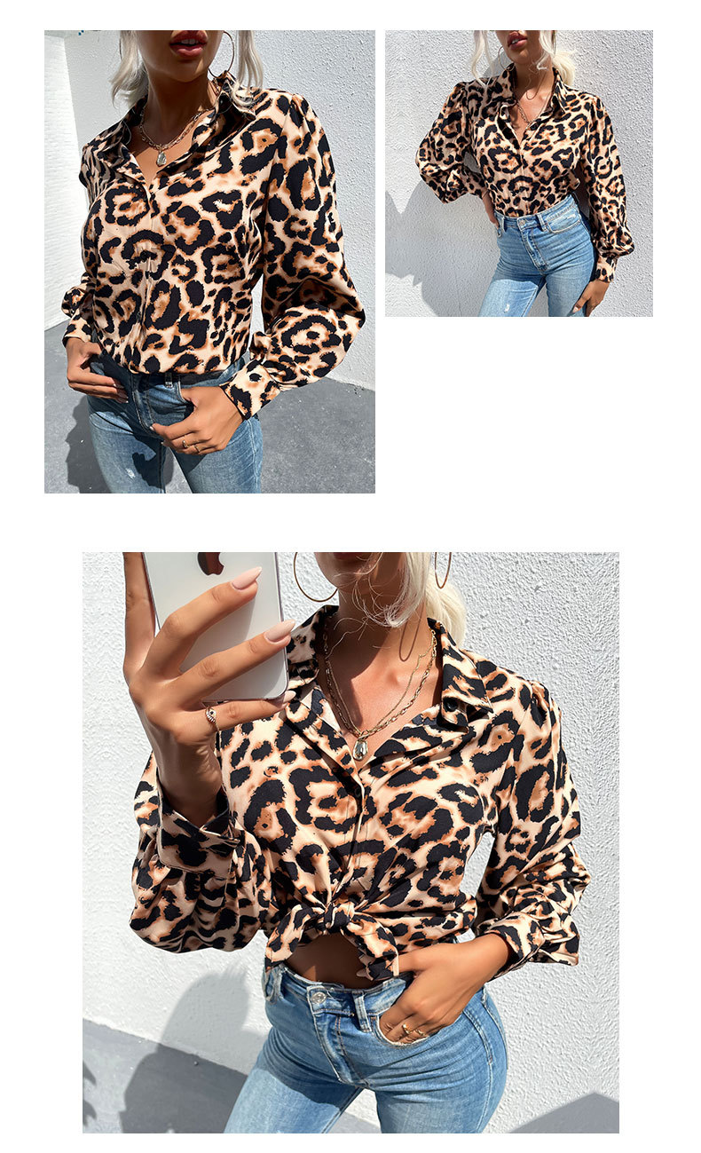 women s loose long-sleeved leopard-print lapel jacket nihaostyles clothing wholesale NSDMB73694